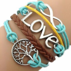 กำไลข้อมือ รูปต้นไม้ ตัวอักษร love หลากสี-007-1