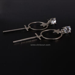 ต่างหูวงกลมดาว ห้อยไม้กางเขน-093-2