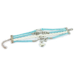 สายรัดข้อมือหนัง ลายใบไม้ นกฮูก และนก-016-2