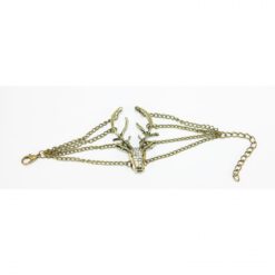 สายรัดข้อมือ โซ่ทอง หัวกวางปักเพชร-025-2