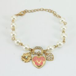 สายรัดข้อมือ โซ๋ไข่มุก ห้อยหัวใจ-022-2