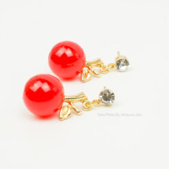 ต่างหูรูปทรงผลไม้ ลูกพีช-148-4