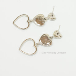 ต่างหูรูปหัวใจ ดำ แดง ซ้อน 3 ดวง-104-2