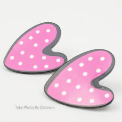 ต่างหูแบบแป้น รูปหัวใจชมพู-111-3