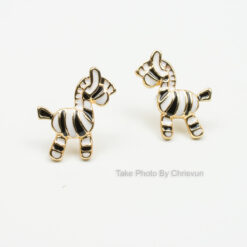 ต่างหูแบบแป้น รูปทรงม้าลาย-117-3