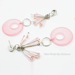 ต่างหูสไตล์เกาหลี ห้อยด้วยหินสีโปร่ง-157-4