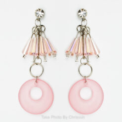 ต่างหูสไตล์เกาหลี ห้อยด้วยหินสีโปร่ง-157-3