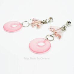 ต่างหูสไตล์เกาหลี ห้อยด้วยหินสีโปร่ง-157-5