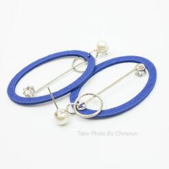 ต่างหูแบบห้อย ทรงวงรีสีน้ำเงิน-144-3