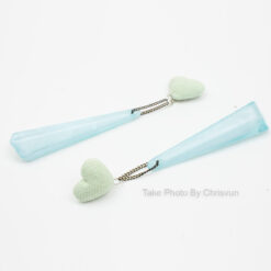 ต่างหูแป้นหัวใจ ห้อยทรงสามเหลี่ยมยาว-143-2