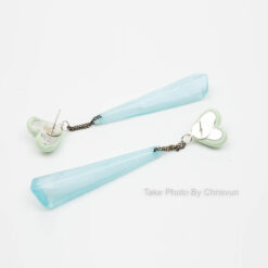 ต่างหูแป้นหัวใจ ห้อยทรงสามเหลี่ยมยาว-143-1