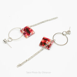 ต่างหูห้อย วงกลมวงเล็ก มีโซ่ห้อยทิ้งตัว-164-2