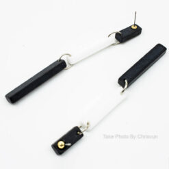 ต่างหูสไตล์มินิมอล แท่งสี่เหลี่ยมขาว-ดำ-175-3