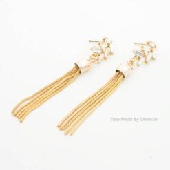 ต่างหูห้อย แบบพู่สีน้ำตาล-191-2