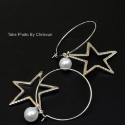 ต่างหูแบบห่วง ห้อยมุกชาว และดาว-167-2