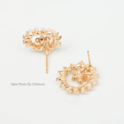 ต่างหูแบบแป้น ทรงกลมล้อมมุก-205-2