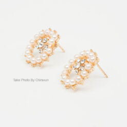 ต่างหูแบบแป้น ทรงกลมล้อมมุก-205-3