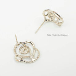 ต่างหูแบบแป้น รูปหัวใจทรงดอกไม้-209-2