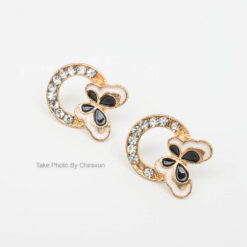 ต่างหูแบบแป้นกลม รูปผีเสื้อ-211-2