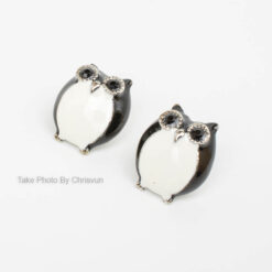 ต่างหูแบบแป้น รูปนกฮูก-214-1