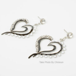 ต่างหูเพชร ทรงรูปหัวใจ-243-2