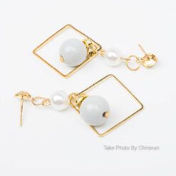 ต่างหูห้อยโซ่ตุ้มเรขาคณิต-253-2