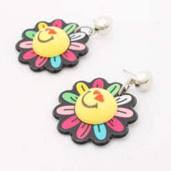 ต่างหูห้อย ลายดอกไม้สีรุ้ง-277-2