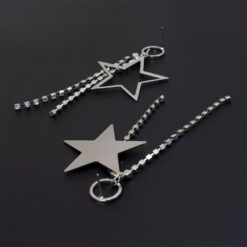 ต่างหูห้อยโซ่ปักเพชร และดาว-293-1