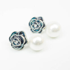 ต่างหูแป้นติดด้วยกุหลาบพร้อมมุก-311-2