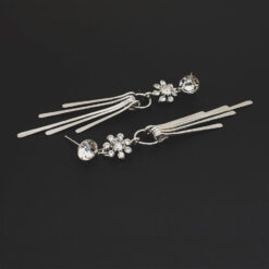 ต่างหูแป้นห้อยด้วยดอกไม้และห่วง-317-3