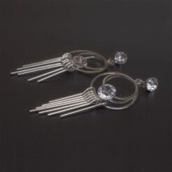 ต่างหูแป้นคริสตัลห้อยด้วยห่วงกลม-316-2