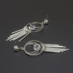 ต่างหูแป้นคริสตัลห้อยด้วยห่วงกลม-316-3