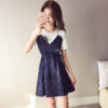 เดรสทรงเกาะอก เย็บติดกับเสื้อขาว-334-1