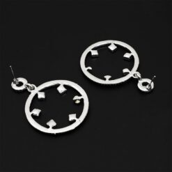 ต่างหูห้อยห่วงกลมล้อมเพชร-350-2