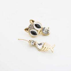 ต่างหูรูปแมว+ก้างปลา-343-3