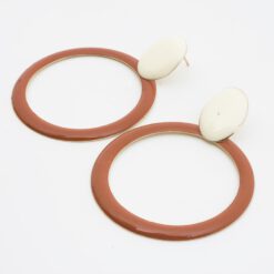 ต่างหูห่วงทรงกลมสีแดงเลือดหมู-339-2