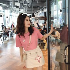 ชุดเซตเสื้อครอป พร้อมกระโปรง-408-1