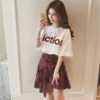 เซตเสื้อ + กระโปรงลายสก๊อต-385-1