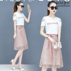2 Piece Set - เสื้อสไตล์ทูนิค + กระโปรง-445-1