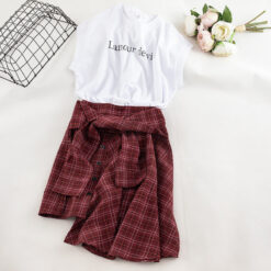 2 Set - เสื้อแขนกุด+กระโปรง-489-2