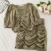 ชุดเข้าเซตย่นหน้า เสื้อ+กระโปรง-663